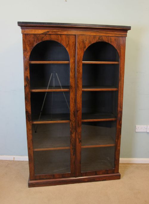 Antique Victorian Rosewood Bookcase / Cabinet