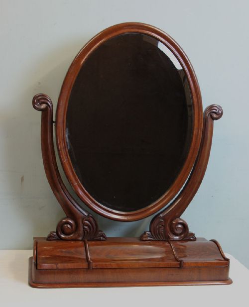 Antique Victorian Mahogany Dressing Table Mirror / Swing Mirror