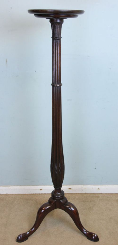 Edwardian Mahogany Torchiere / Plant Stand