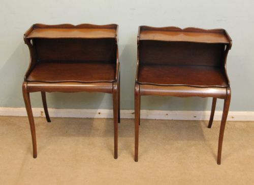 fig 1. Pair Antique Mahogany Bedside Tables