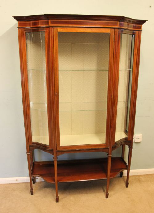 Antique Mahogany Inlaid Display Cabinet