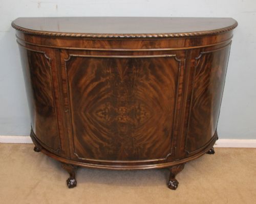 Antique Mahogany Demi Lune Sideboard / Side Cabinet