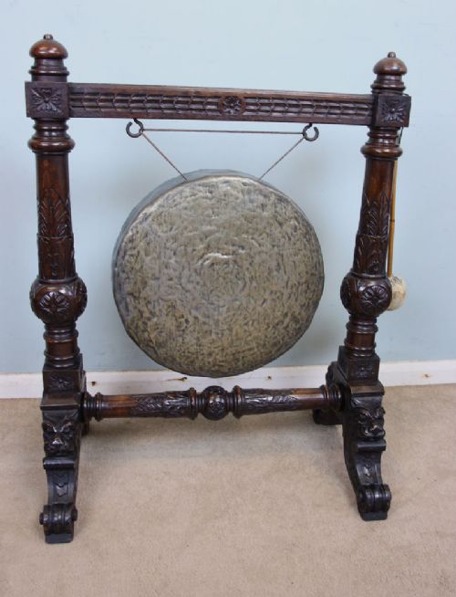 Antique Victorian Carved Oak Dinner Gong