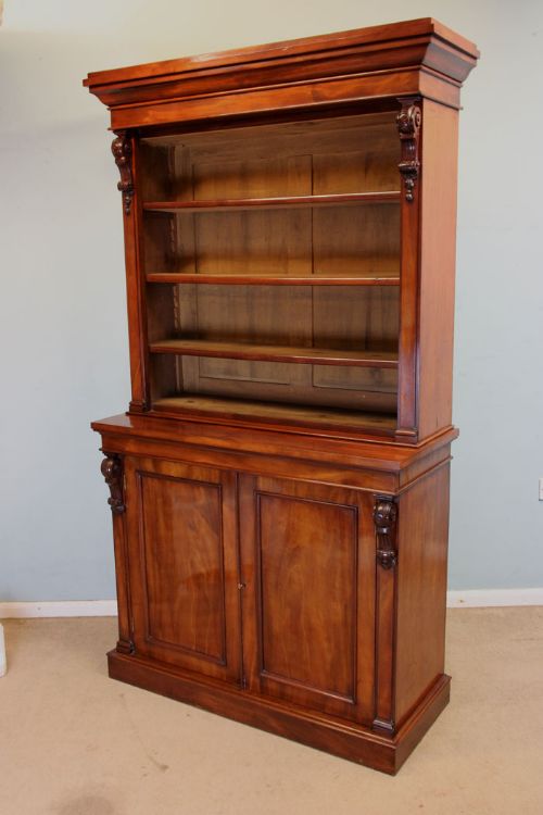fig 1. Antique Mahogany Victorian Open Cupboard Bookcase