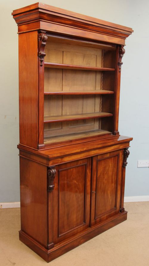 fig 2. Antique Mahogany Victorian Open Cupboard Bookcase
