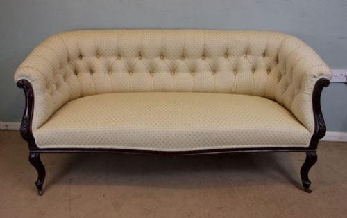 Antique Edwardian Button Back Two Seater Sofa