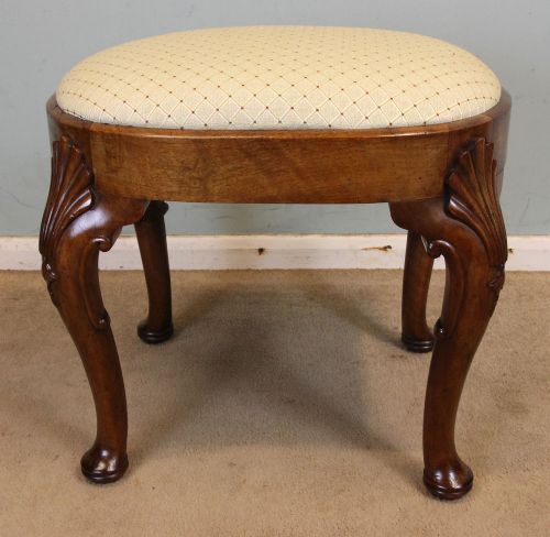 Antique Walnut Dressing Table Stool