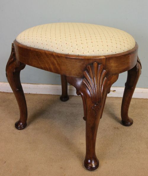 fig 1. Antique Walnut Dressing Table Stool