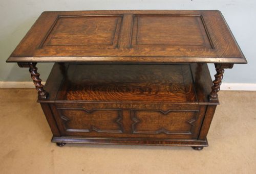 fig 1. Antique Oak Monks Bench Settle