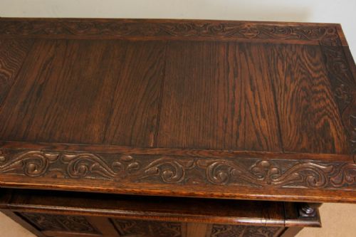 fig 1. Antique Oak Box Settle Monks Bench Hall Seat