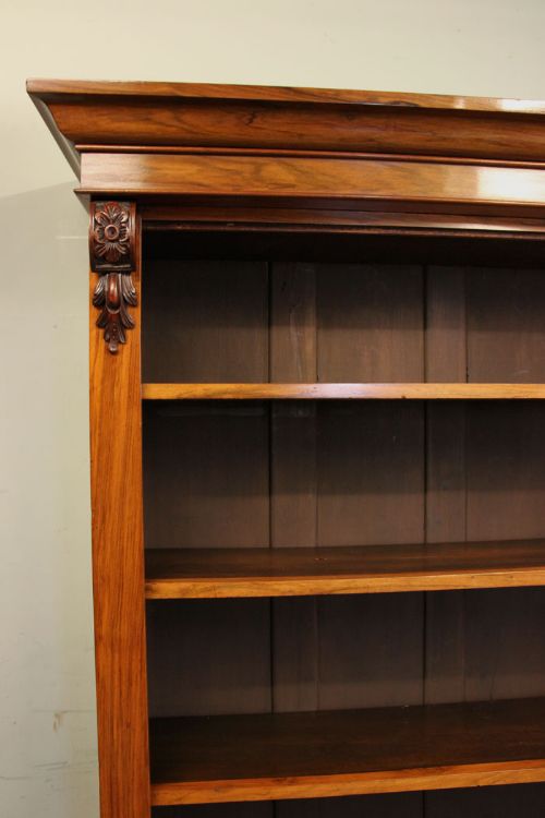 fig 2. Antique Victorian Figured Walnut Tall Open Bookcase