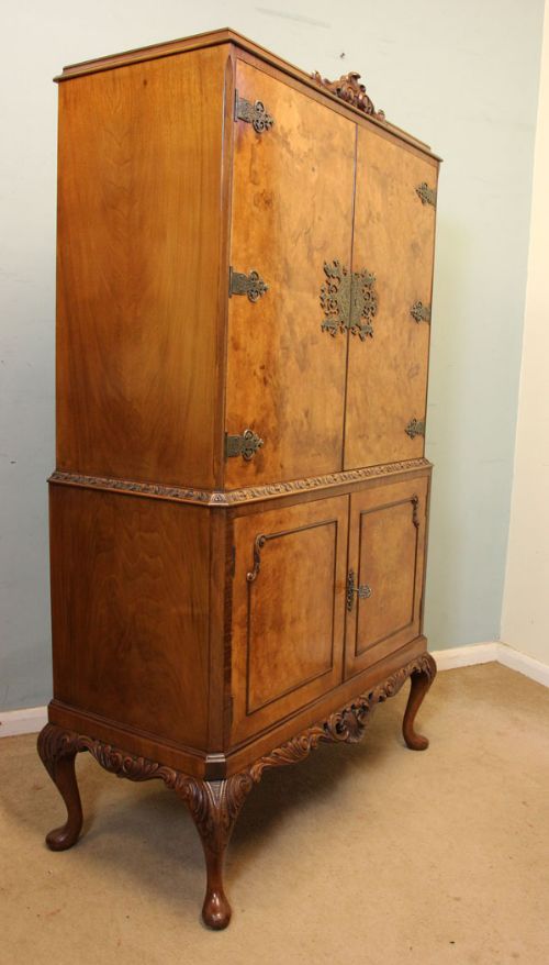fig 1. Burr Walnut Cocktail Drinks Cabinet