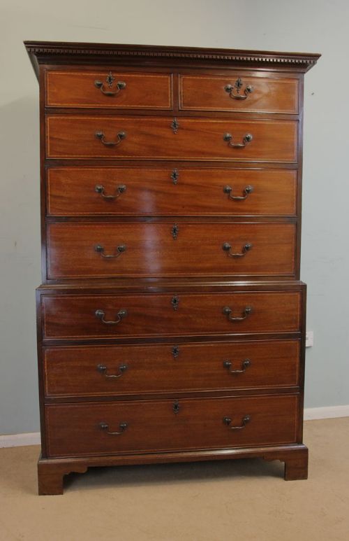 Antique Georgian  Mahogany Chest Drawers Tallboy