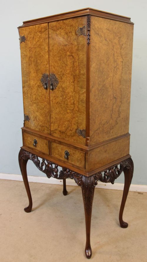 fig 2. Burr Walnut Cocktail Drinks Cabinet