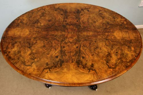 fig 2. Antique Victorian Burr Walnut Oval Table