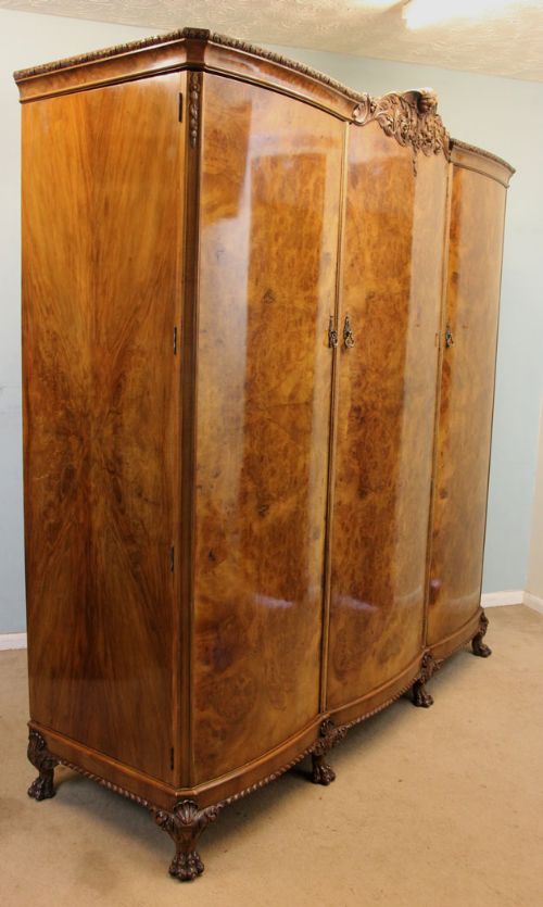 fig 2. Quality Burr Walnut Shaped Wardrobe