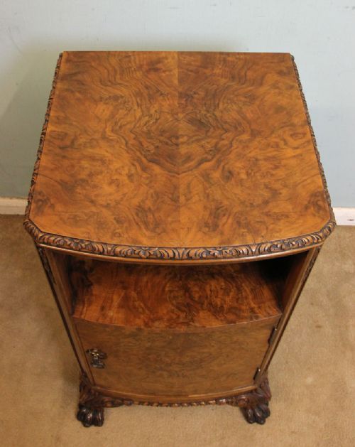 fig 2. Antique Burr Walnut Side Cabinet, Bedside Table