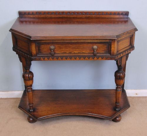 Antique Oak Hall Side Table