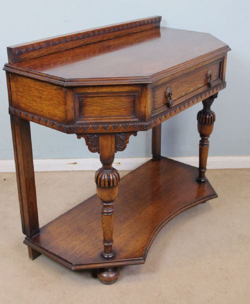 fig 1. Antique Oak Hall Side Table