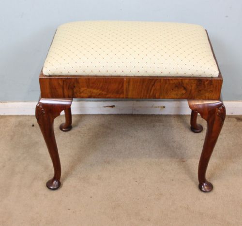 fig 1. Figured Walnut Dressing Table Stool