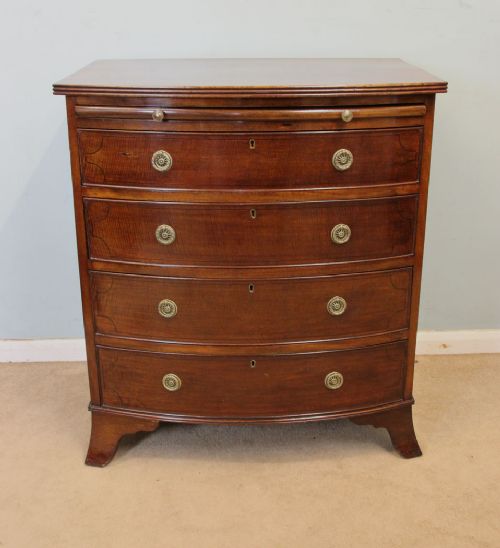 Antique Small Edwardian Bow Fronted Chest of Drawers
