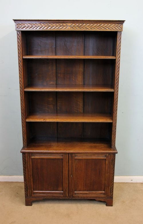 fig 1. Quality Solid Oak Open Bookcase