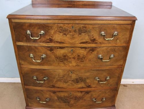 fig 2. Figured Walnut Bow Front Chest of Drawers