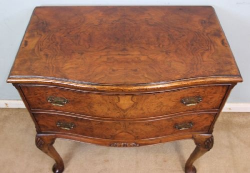 fig 1. Burr Walnut two Drawer Side Table