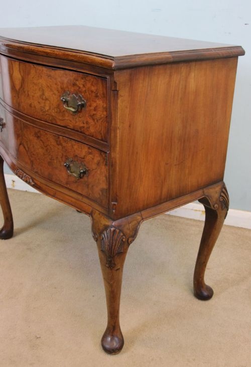 fig 2. Burr Walnut two Drawer Side Table