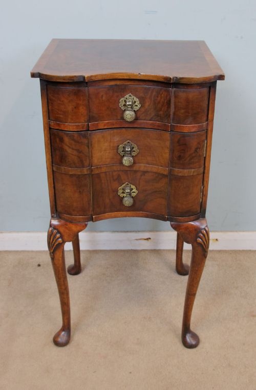 Antique Burr Walnut Bedside Table