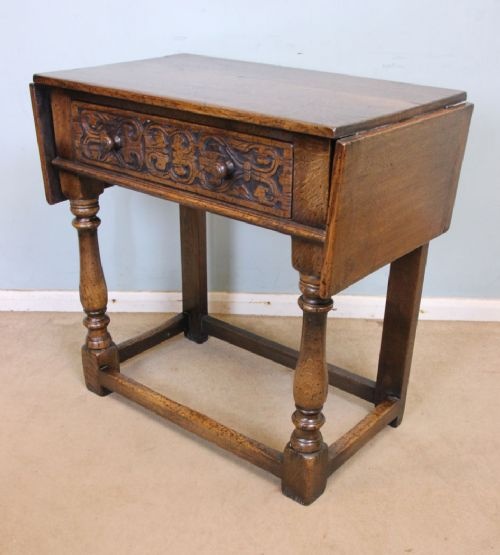 fig 1. Oak Drop Leaf Side Table