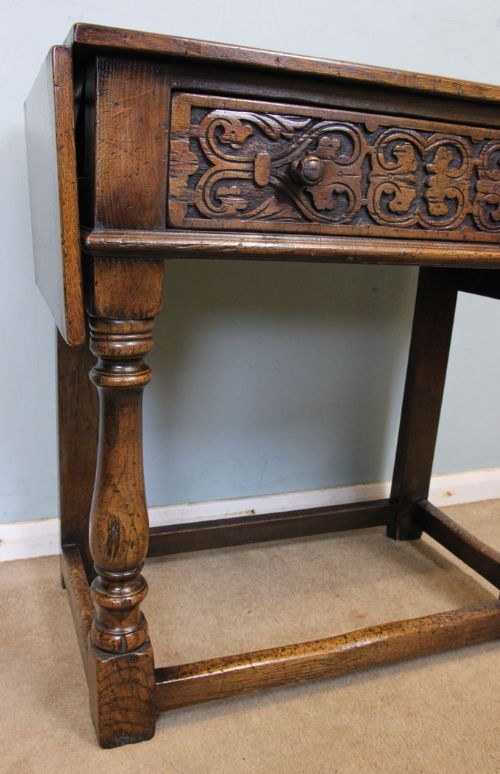 fig 2. Oak Drop Leaf Side Table