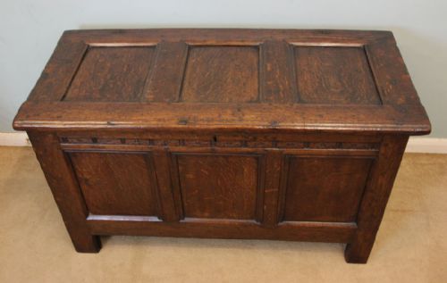 fig 1. Antique Oak Coffer Blanket Chest
