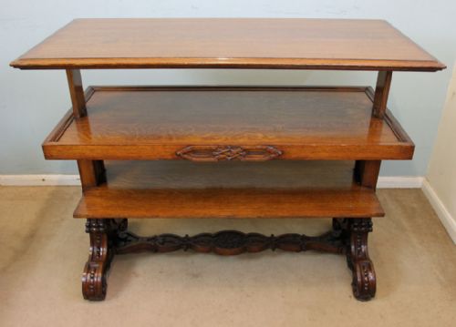 Antique Victorian Oak Rise and Fall Buffet Server