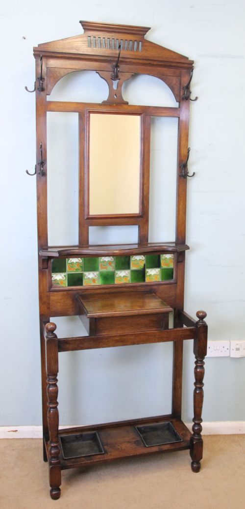 Antiquie Oak Hall Stick Coat Stand