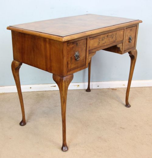 fig 1. Antique Burr Walnut Writing Side Table