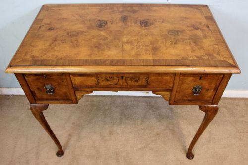 fig 2. Antique Burr Walnut Writing Side Table