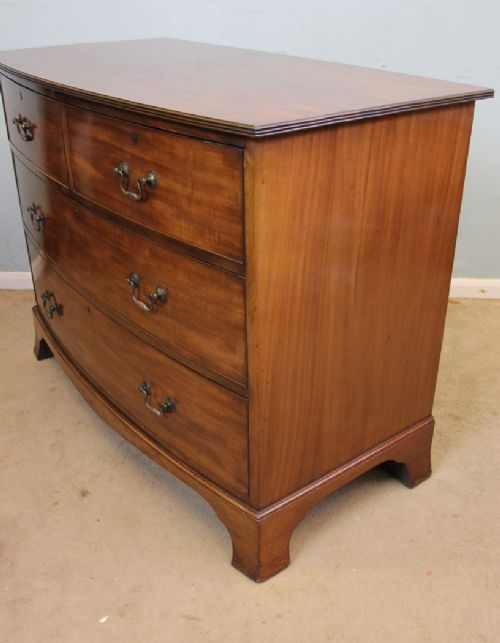 fig 1. Antique Bow Front Chest of Drawers