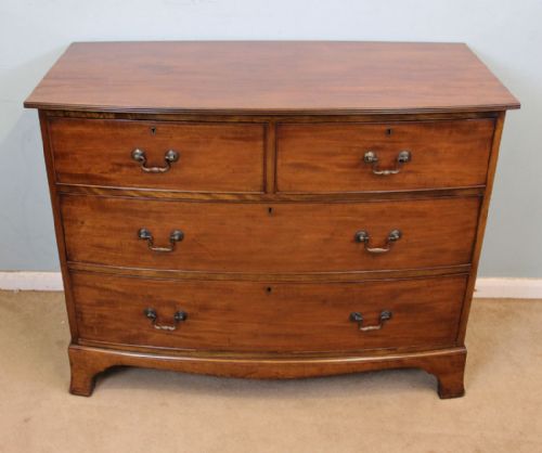 fig 2. Antique Bow Front Chest of Drawers