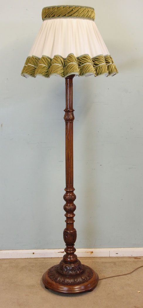Quality Floor Standing Walnut Standard Lamp