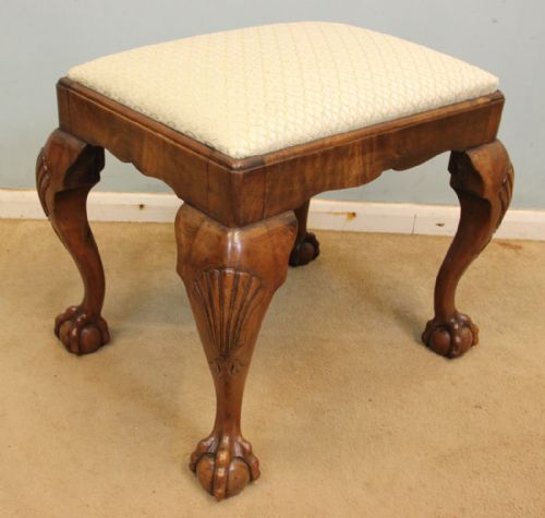 Georgian Style Walnut Dressing Stool