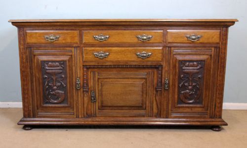 Antique Oak Sideboard Dresser Base