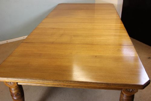 Antique Victorian Large Oak Extending Farmhouse Dining Table