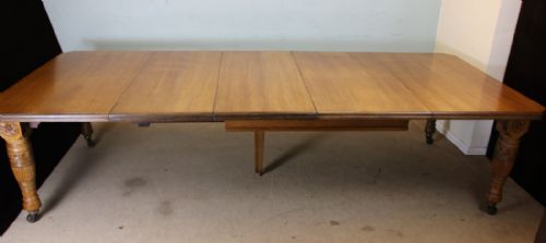 fig 1. Antique Victorian Large Oak Extending Farmhouse Dining Table