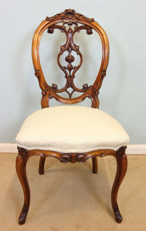 Antique Victorian Walnut Single Desk Side Chair
