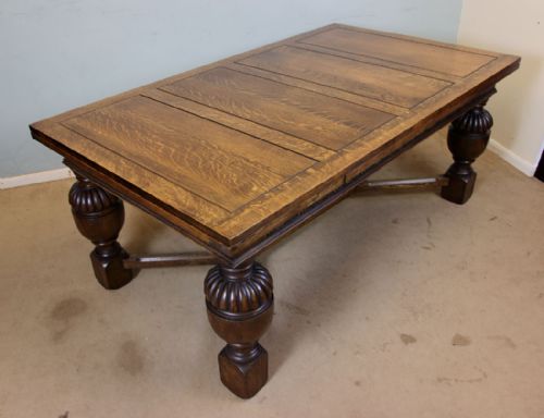 Antique Oak Refectory Draw Leaf Farmhouse Kitchen Dining Table