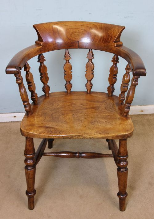 Antique Victorian Country Smokers Bow Windsor Chair Armchair