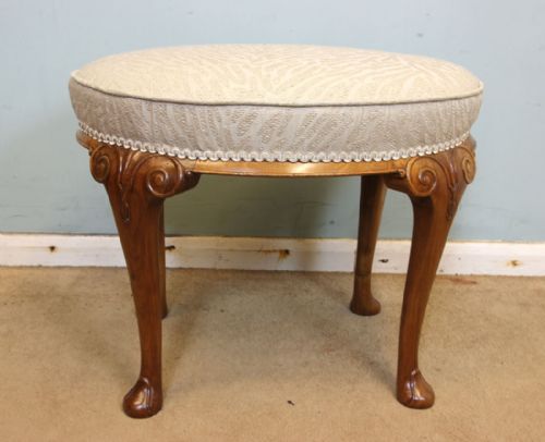 Quality Oval Walnut Stool Dressing Table Stool