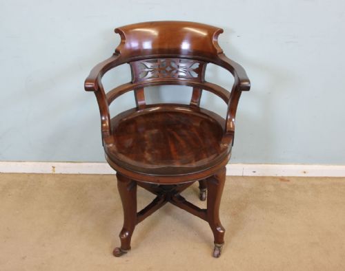Antique Mahogany Swivel Desk Chair