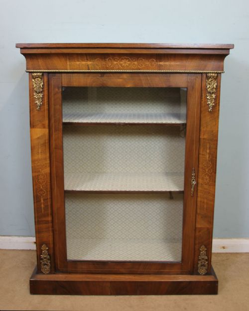 Antique Walnut Pier Display Cabinet